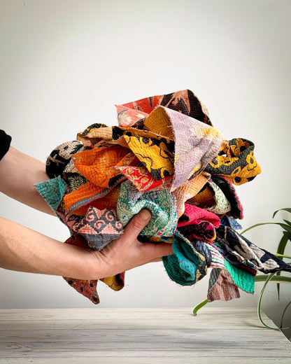 Kantha Fabric Scrap Offcuts - Biggs & Hill