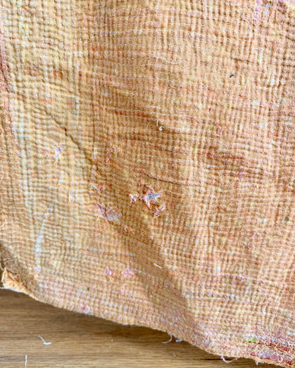 Project Kantha Quilt: Soft Yellow and Pink With Authentic Aged Texture - Biggs & Hill