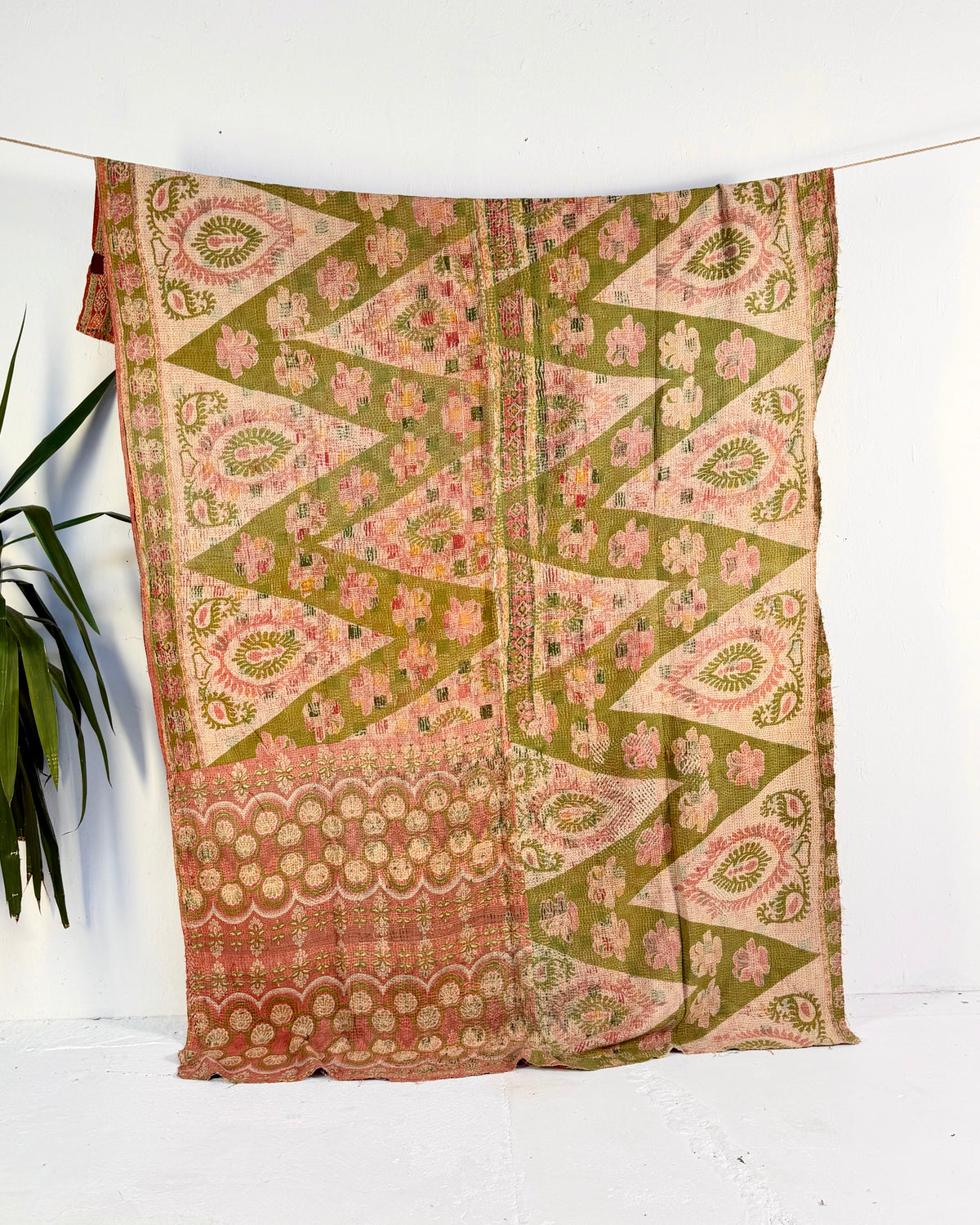 Project Kantha Quilt: Green and Orange