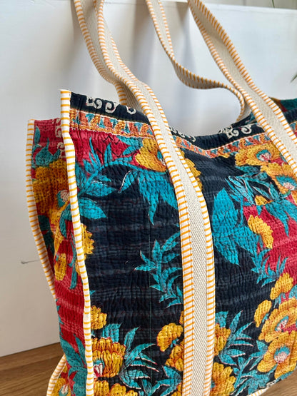 XL Vintage Kantha Tote Bag 14 - Biggs & Hill