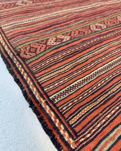Red and Yellow Vintage Afghan Kilim Rug - Biggs & Hill