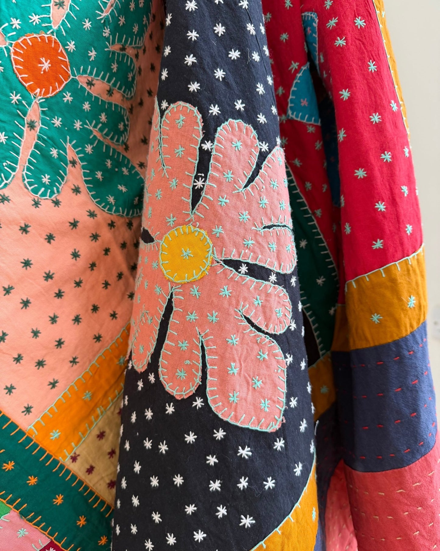 Patchwork Hand Stitched Jogi Bedspread 07 - King Size - Biggs & Hill