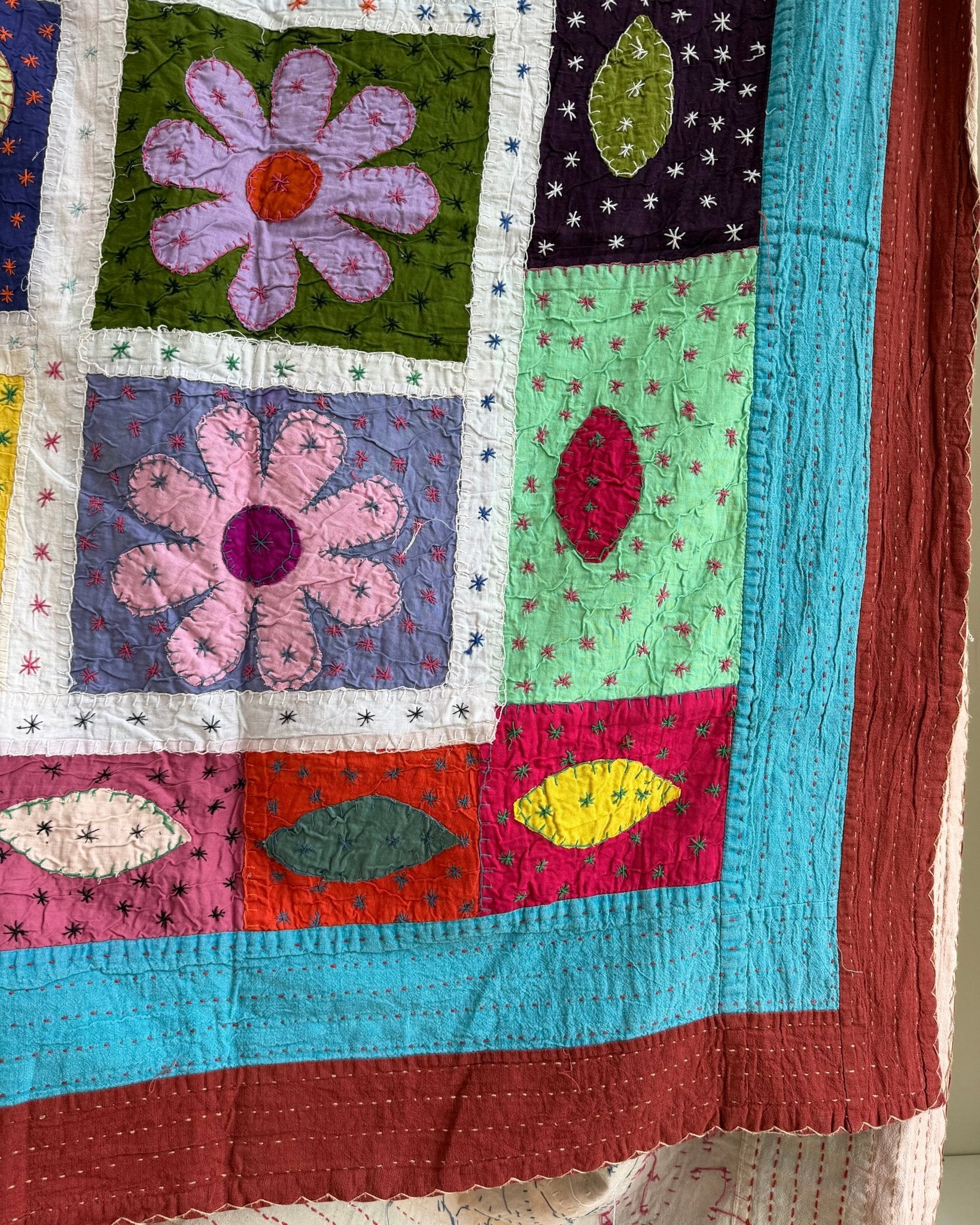 Patchwork Hand Stitched Jogi Bedspread 06 - King Size - Biggs & Hill