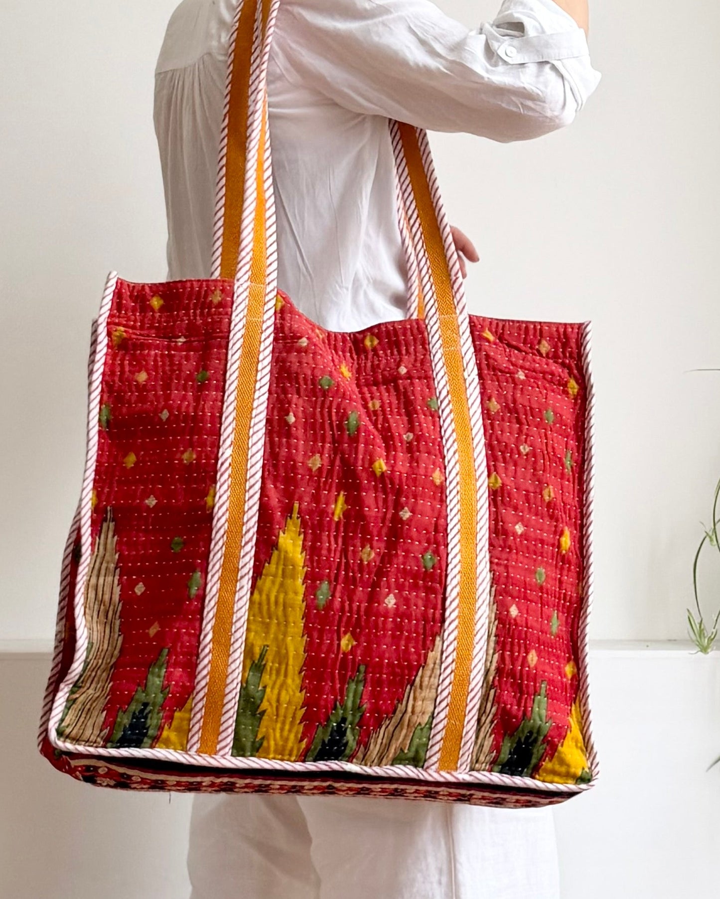 XL Vintage Kantha Tote Bag 09 - Biggs & Hill