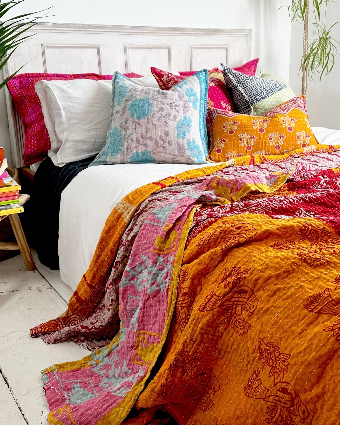 Sari Fabric Kantha Quilt 21 - Biggs & Hill