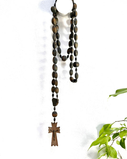 Vintage French Lourdes Rosary (Chapelet) – Wooden Pilgrimage Beads - Biggs & Hill