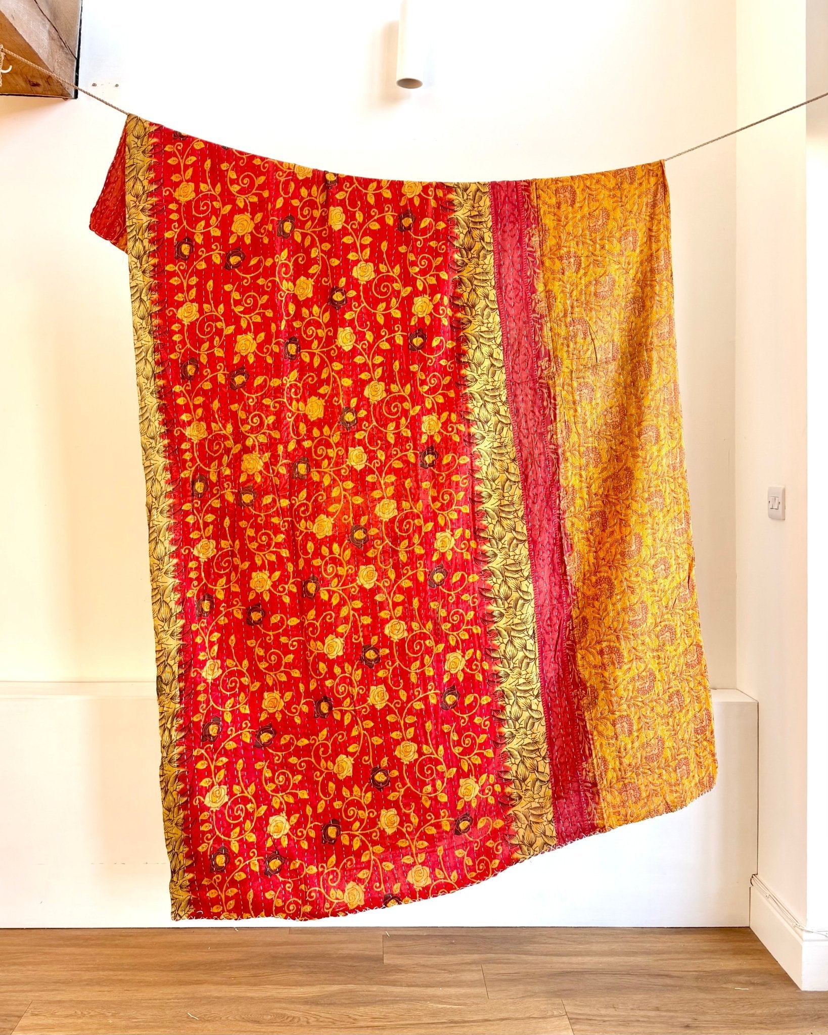 Sari Fabric Kantha Quilt 26 - Biggs & Hill