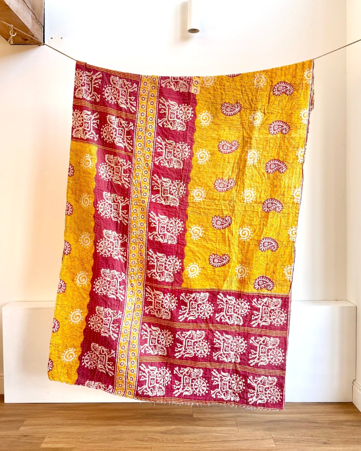 Sari Fabric Kantha Quilt 34 - Biggs & Hill