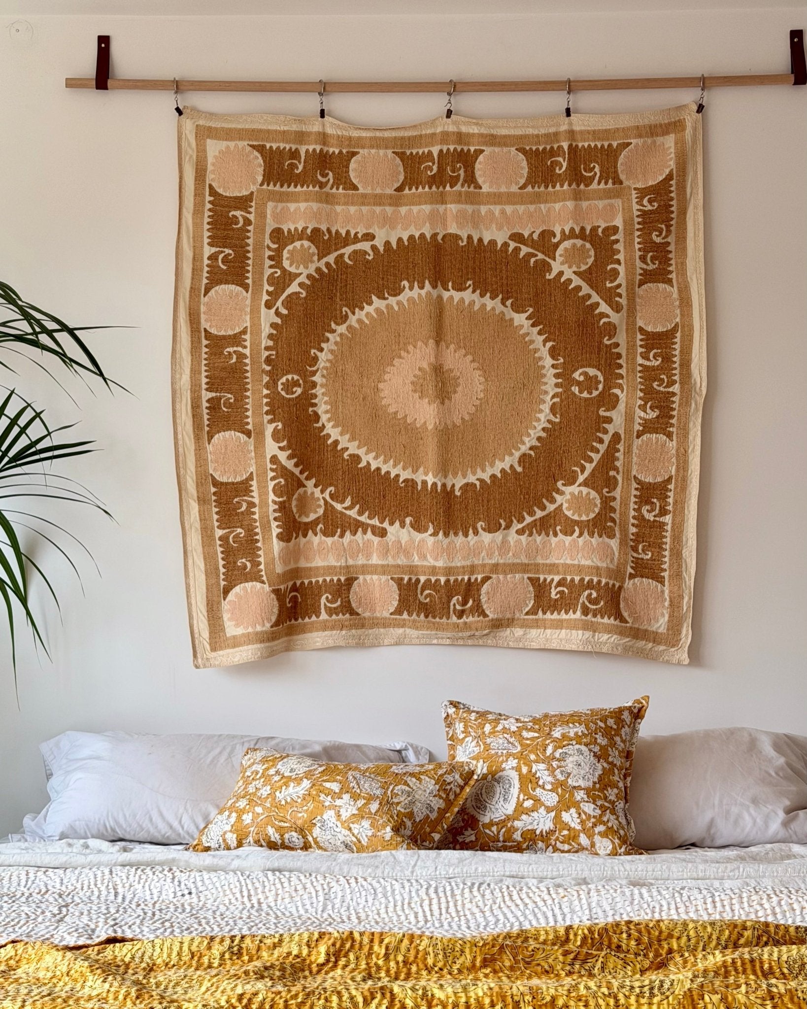 Uzbek Suzani Wall Hanging With Cotton Hand Embroidery 02 - Biggs & Hill