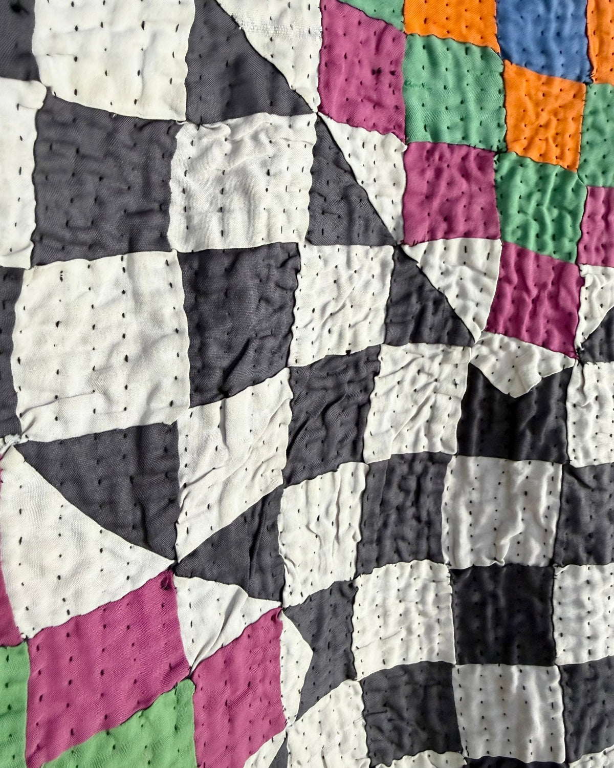 Small Ralli Quilt In Geometric Patchwork - Biggs & Hill