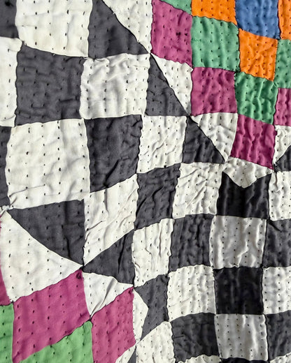 Small Ralli Quilt In Geometric Patchwork - Biggs & Hill
