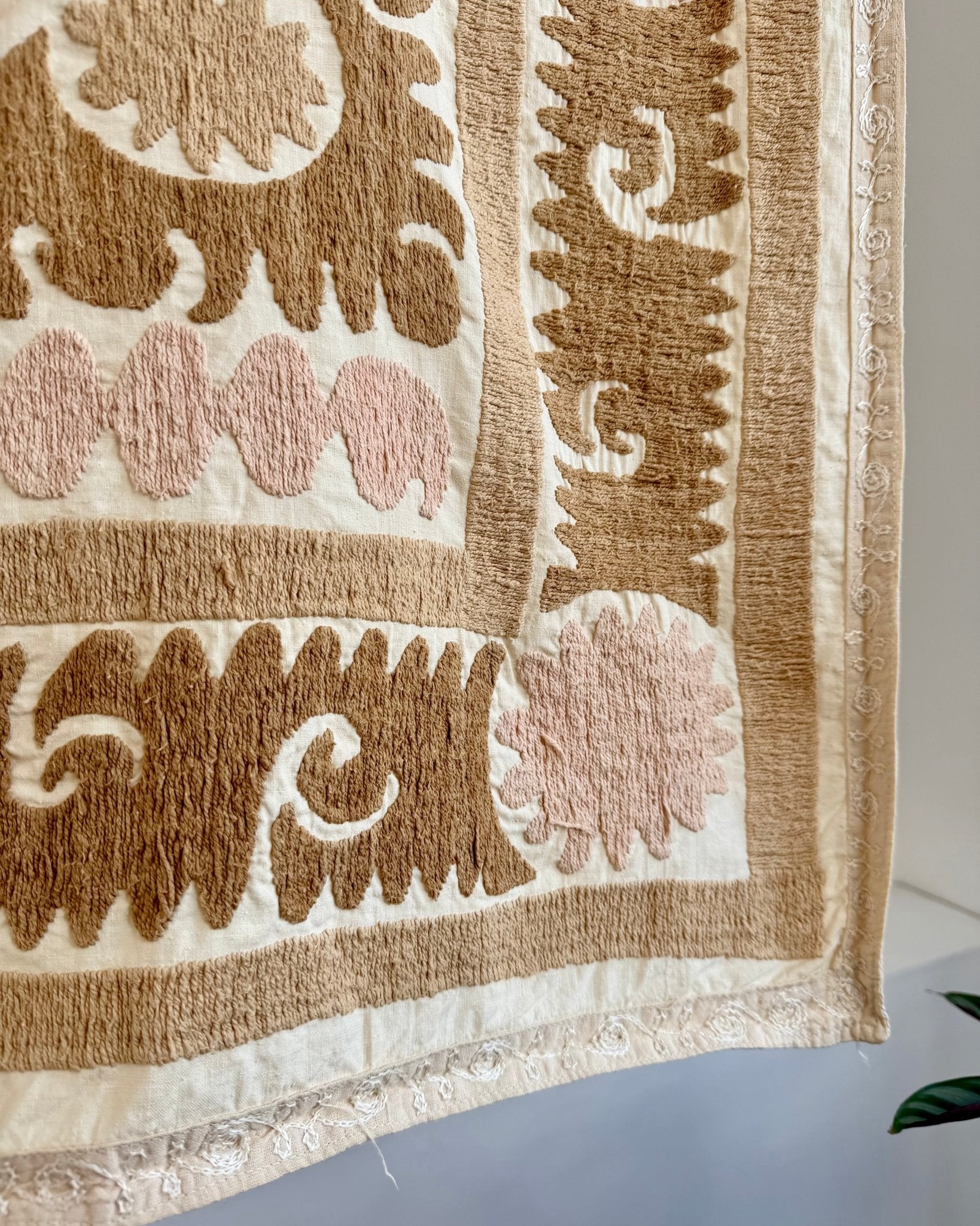 Uzbek Suzani Wall Hanging With Cotton Hand Embroidery 02 - Biggs & Hill