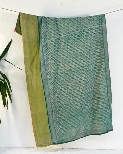 Project Kantha Quilt: Green and Blue