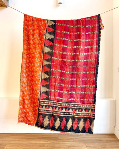 Sari Fabric Kantha Quilt 32 - Biggs & Hill