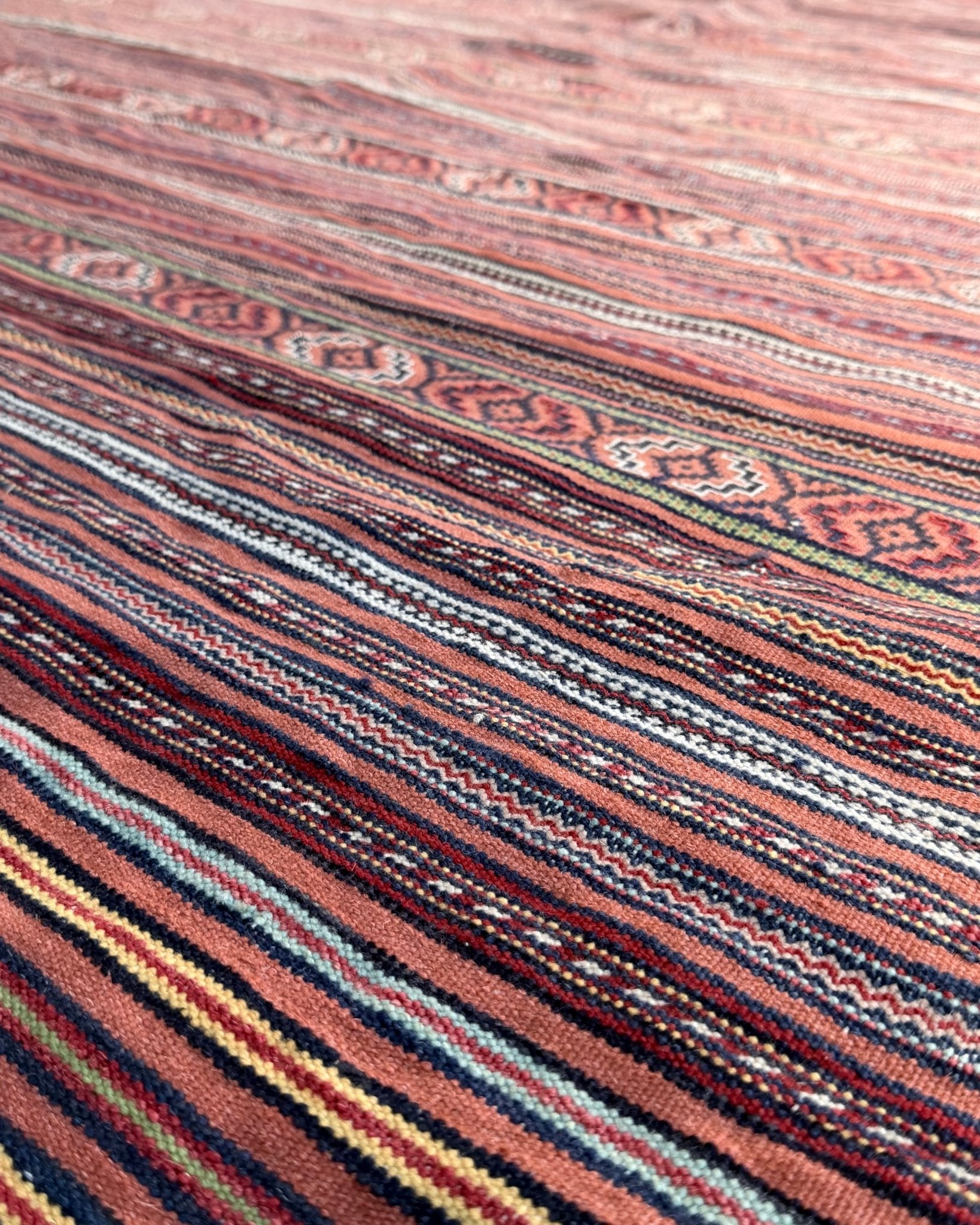 Red and Yellow Vintage Afghan Kilim Rug - Biggs & Hill