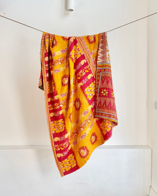 Vintage Sari Kantha Quilt #17