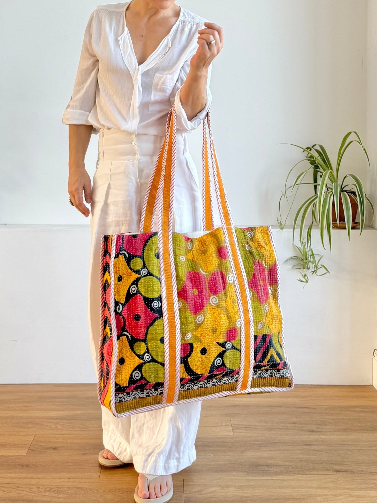 XL Vintage Kantha Tote Bag 17 - Biggs & Hill