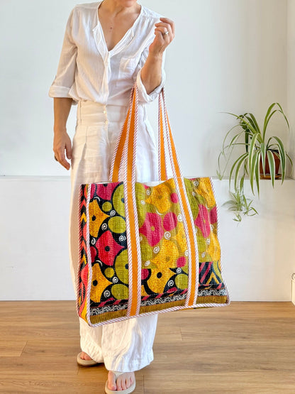 XL Vintage Kantha Tote Bag 17 - Biggs & Hill