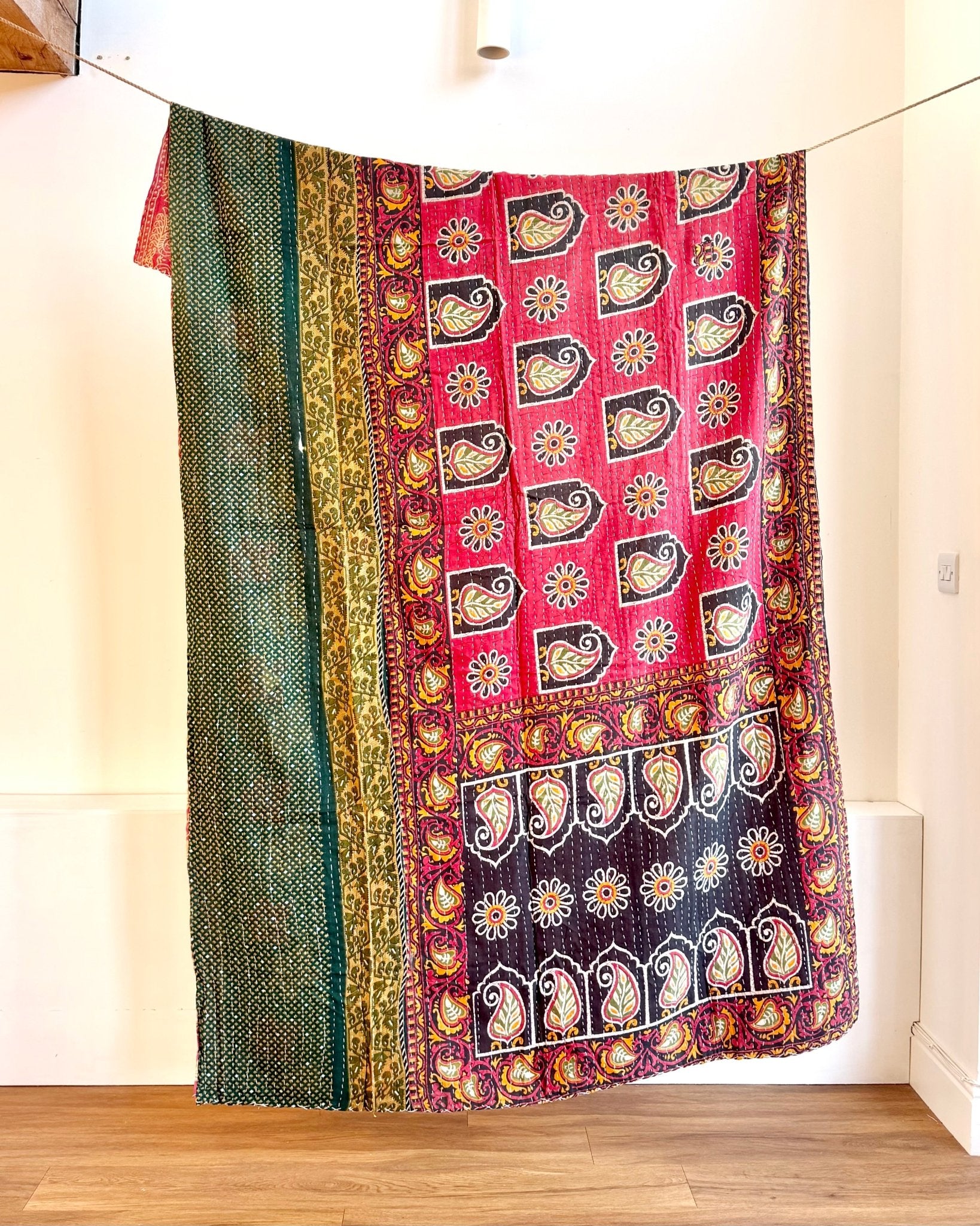 Sari Fabric Kantha Quilt 27 - Biggs & Hill