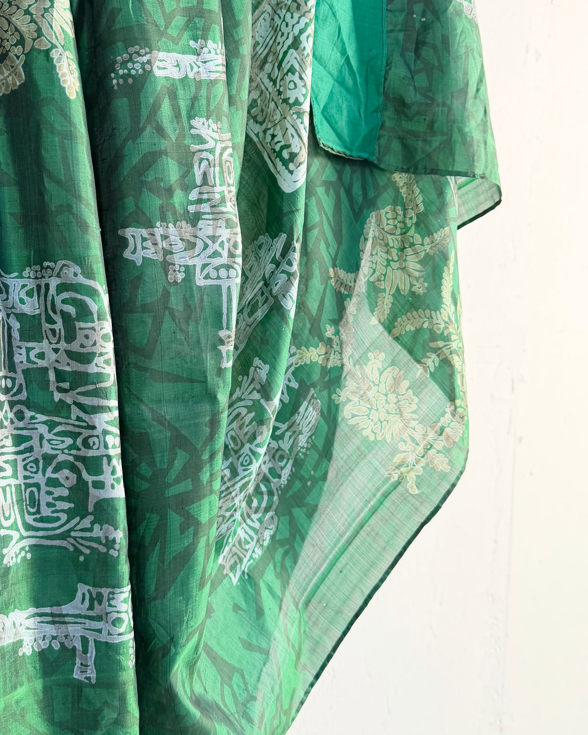 Preloved Silk Sari Length in Green 01