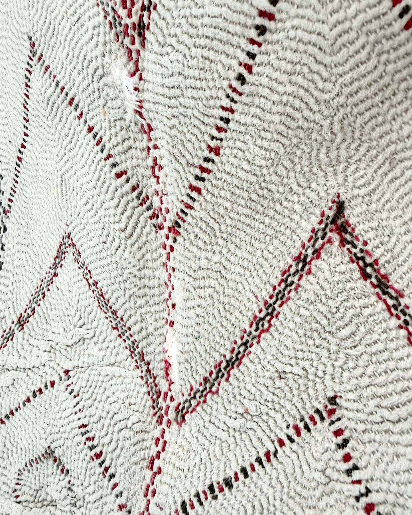 Project Kantha Quilt: Large Nakshi Kantha With Zig Zag Embroidery - Biggs & Hill