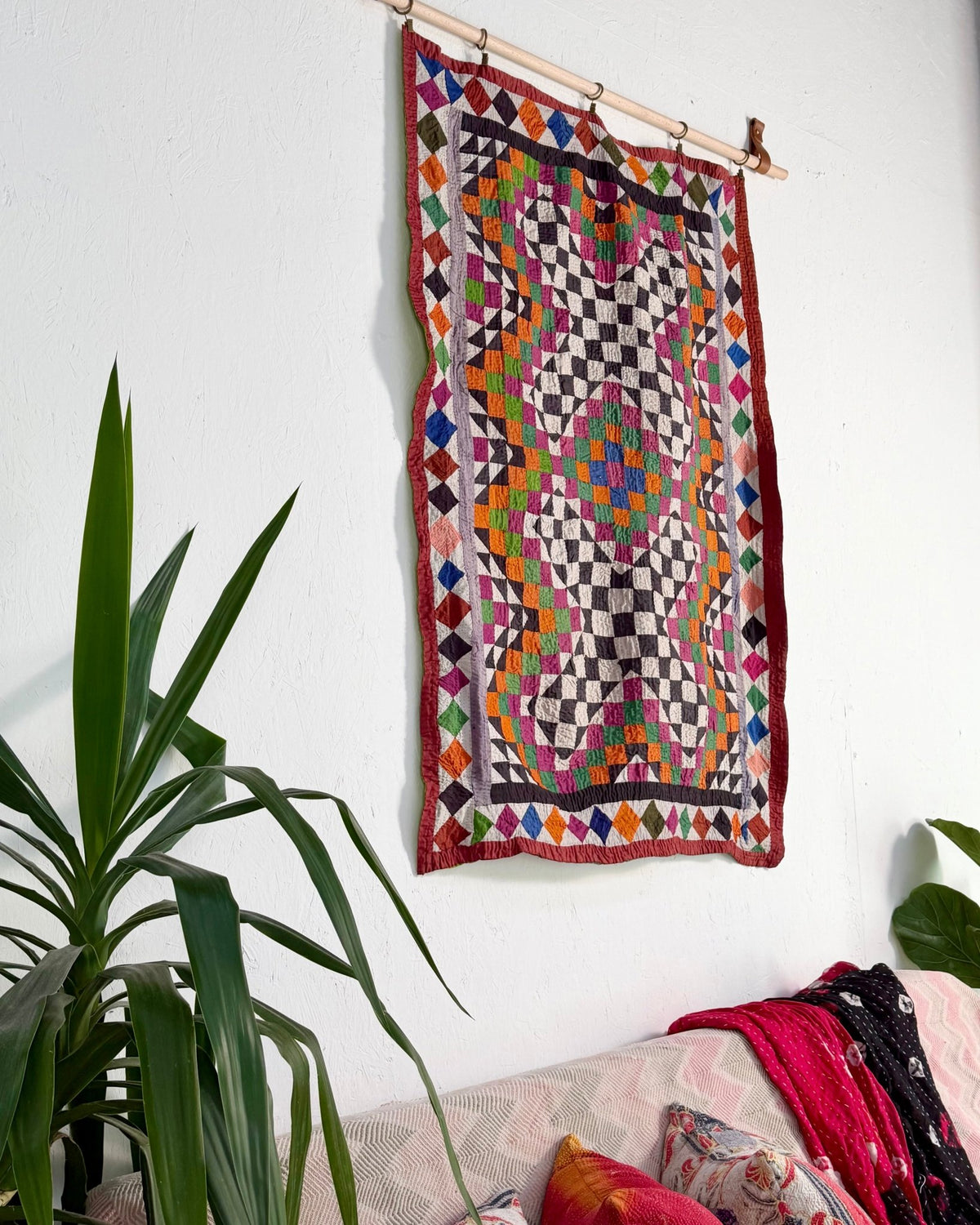 Small Ralli Quilt In Geometric Patchwork - Biggs & Hill