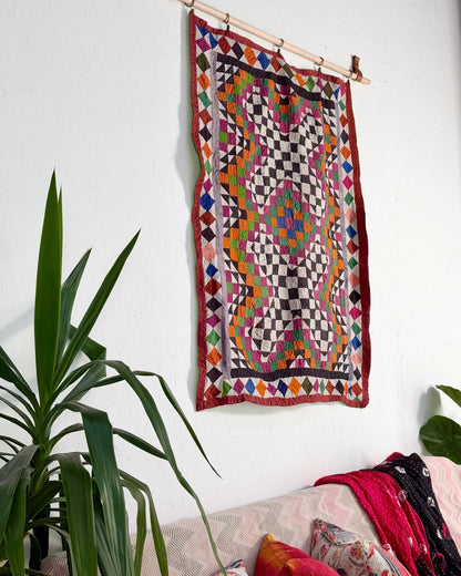 Small Ralli Quilt In Geometric Patchwork - Biggs & Hill