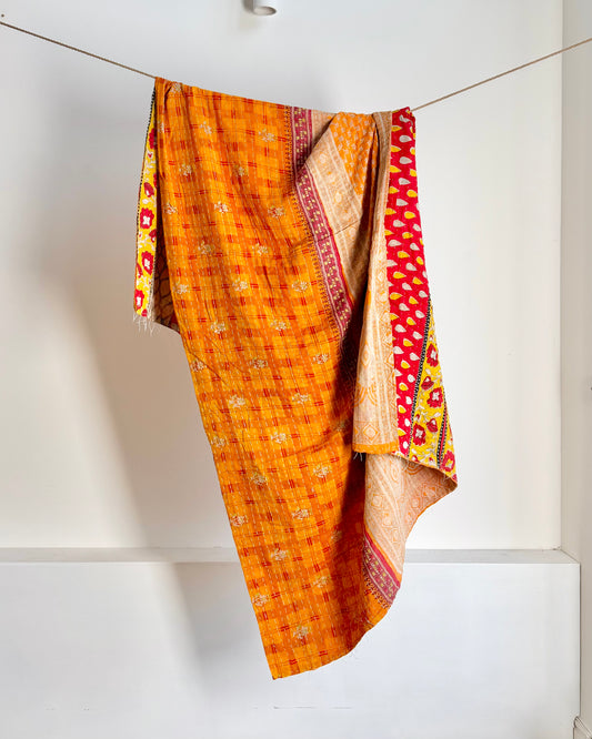 Vintage Sari Kantha Quilt #11