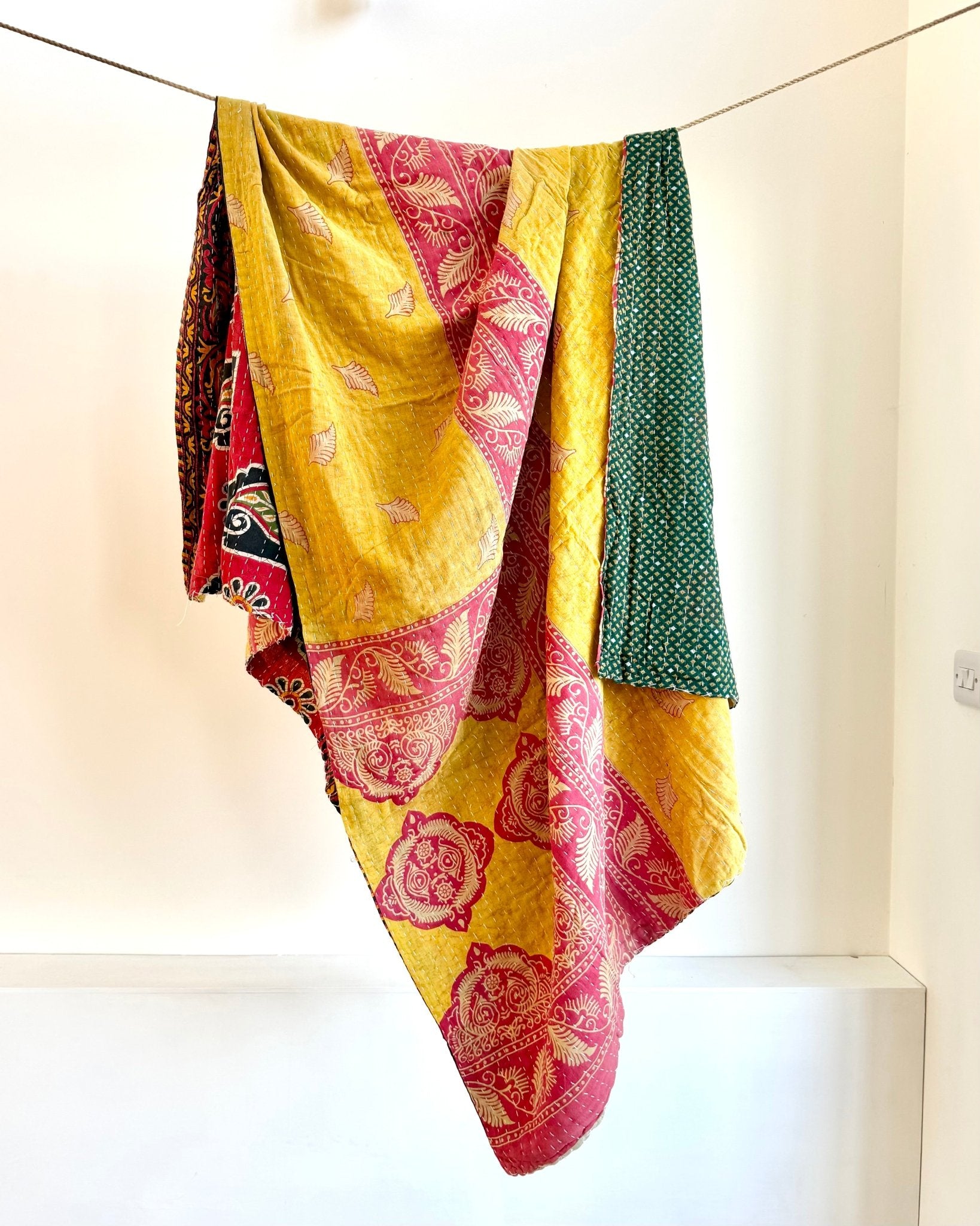 Sari Fabric Kantha Quilt 27 - Biggs & Hill