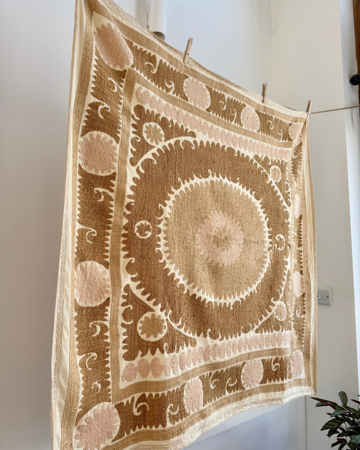 Uzbek Suzani Wall Hanging With Cotton Hand Embroidery 02 - Biggs & Hill
