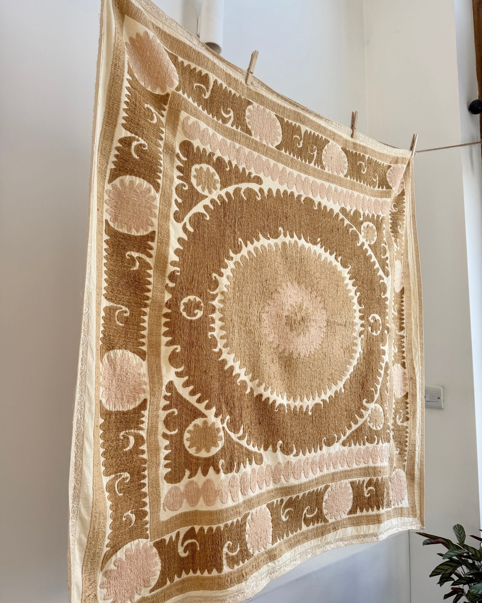 Uzbek Suzani Wall Hanging With Cotton Hand Embroidery 02 - Biggs & Hill