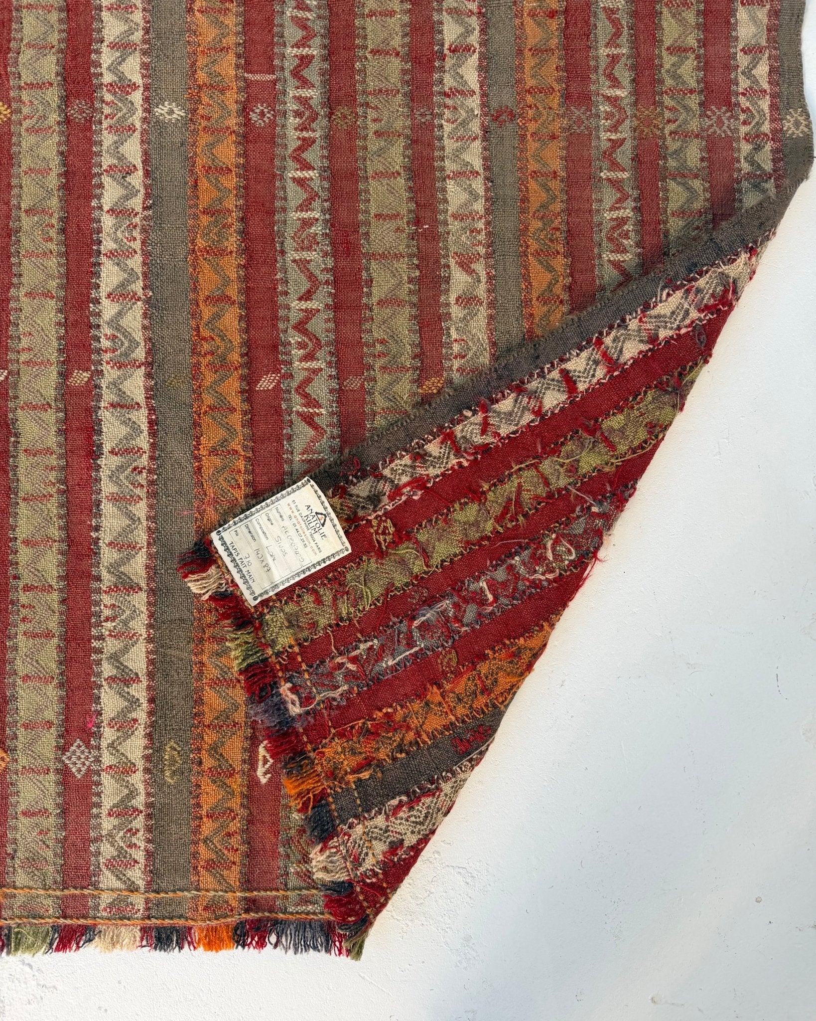 Fine Woven Vintage Anatolian Kilim In Reds and Terracottas - Biggs & Hill