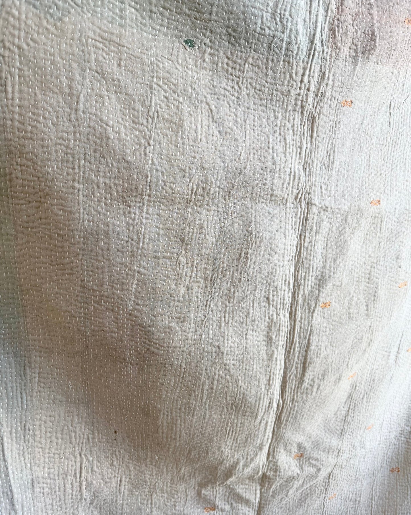 Project Kantha Quilt: Emerald Green and Beige - Biggs & Hill