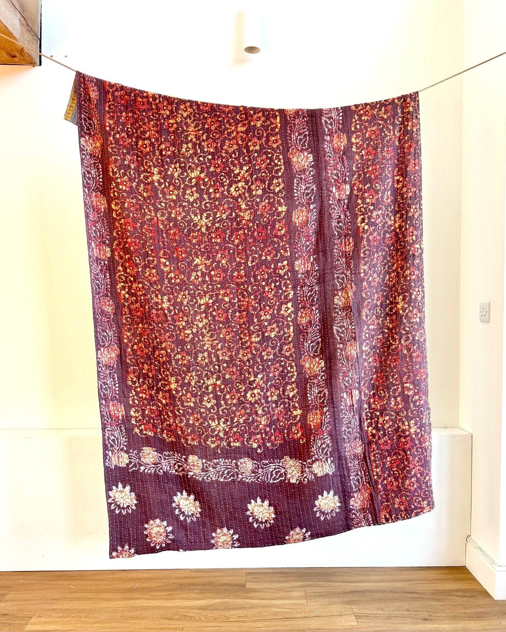 Sari Fabric Kantha Quilt 21 - Biggs & Hill