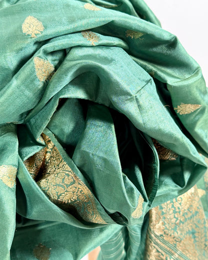 Preloved Silk Sari Length Sea Green 09