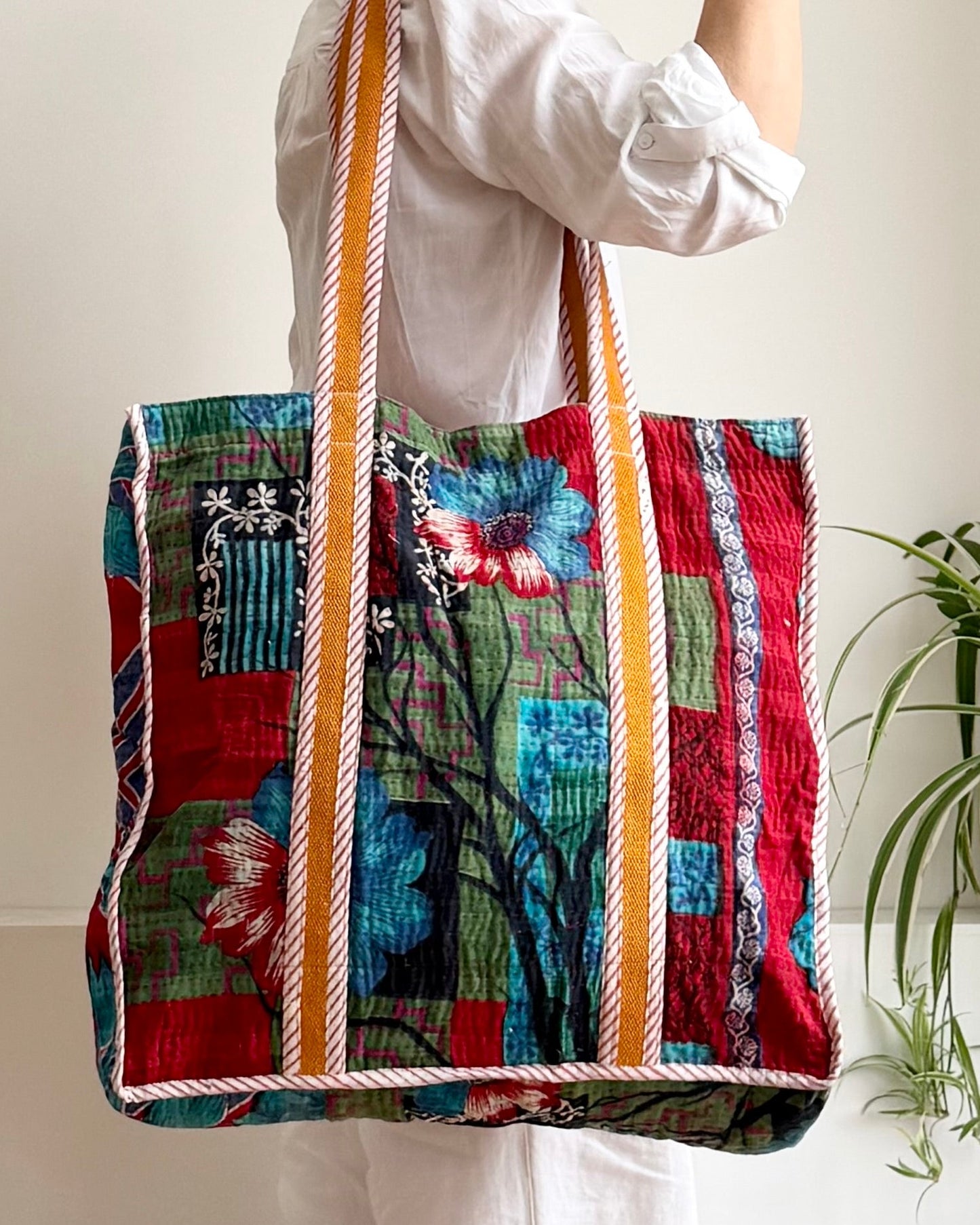 XL Vintage Kantha Tote Bag 06 - Biggs & Hill