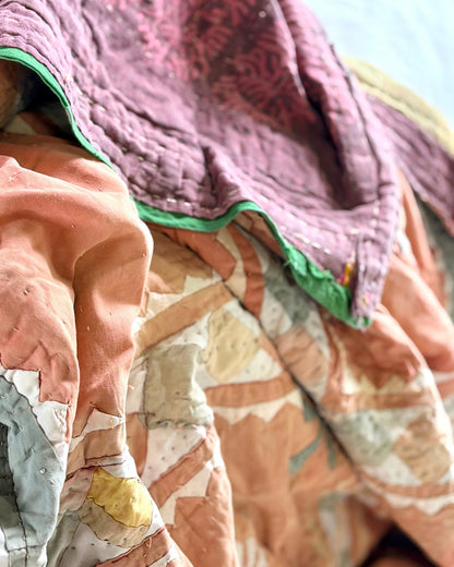 Large Ralli Quilt In Pastel Patchwork - Biggs & Hill