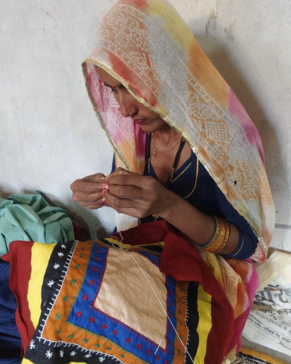 Patchwork Hand Stitched Jogi Bedspread 11 - King Size - Biggs & Hill