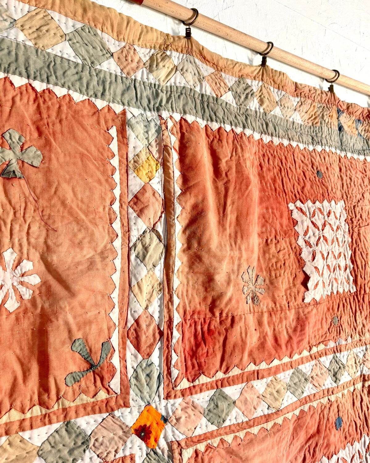 Large Ralli Quilt In Pastel Patchwork - Biggs & Hill