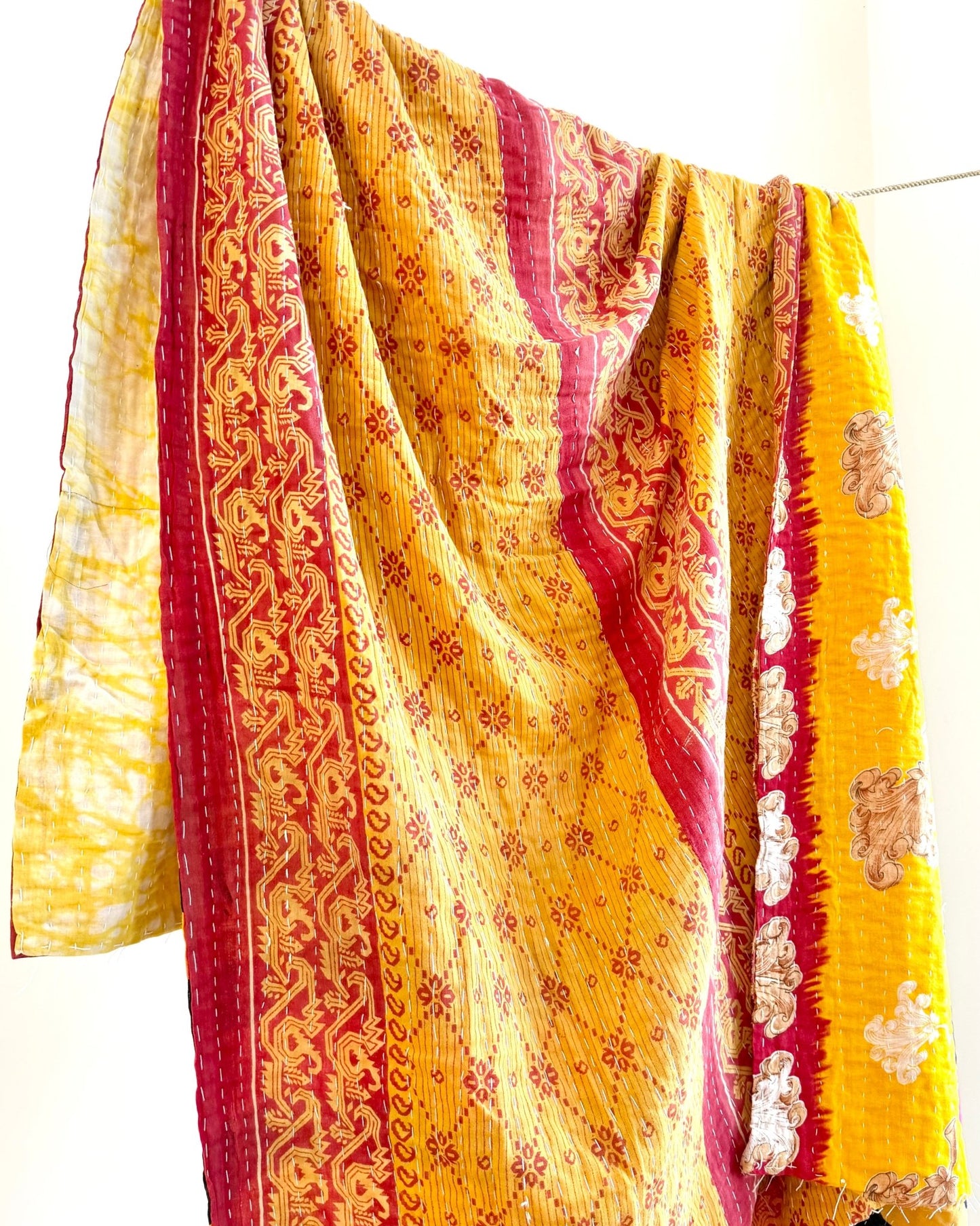 Sari Fabric Kantha Quilt 29 - Biggs & Hill