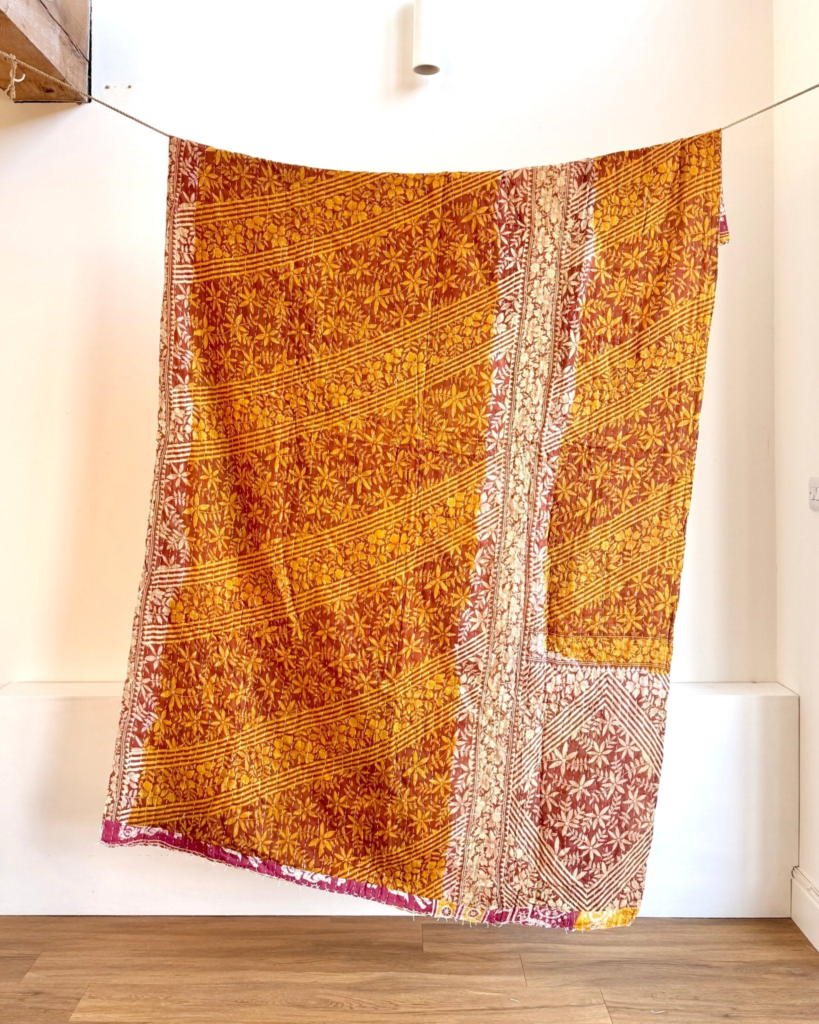 Sari Fabric Kantha Quilt 34 - Biggs & Hill