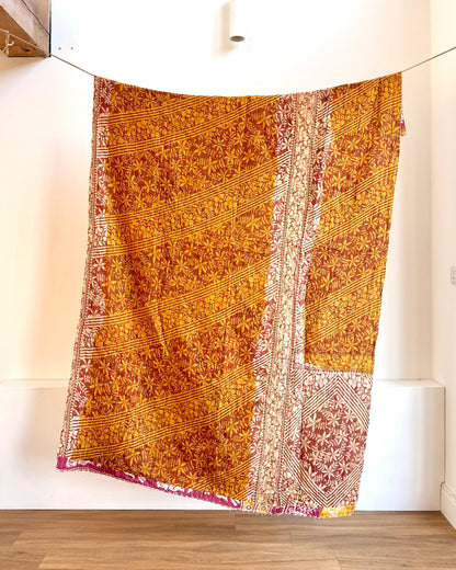 Sari Fabric Kantha Quilt 34 - Biggs & Hill