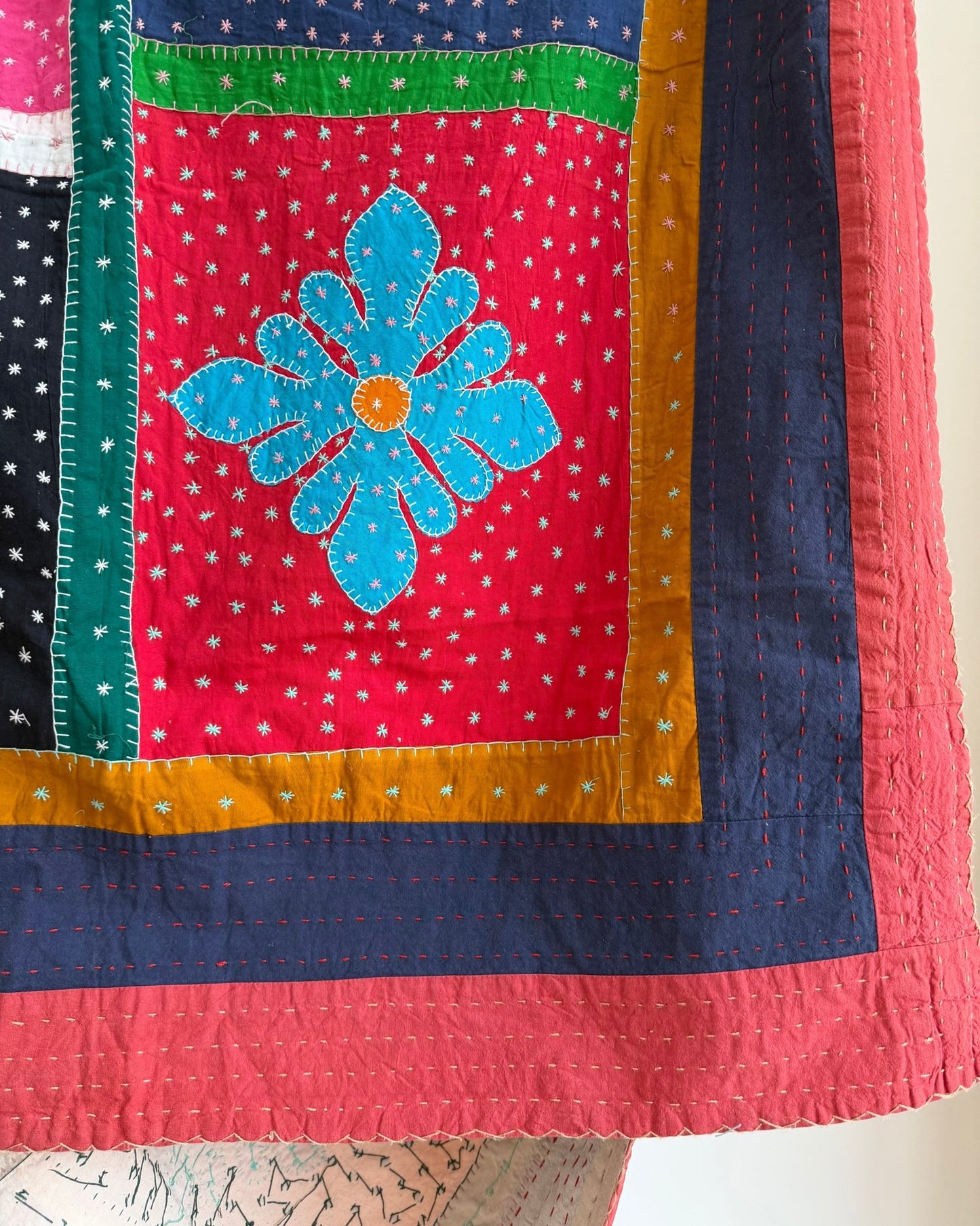 Patchwork Hand Stitched Jogi Bedspread 07 - King Size - Biggs & Hill