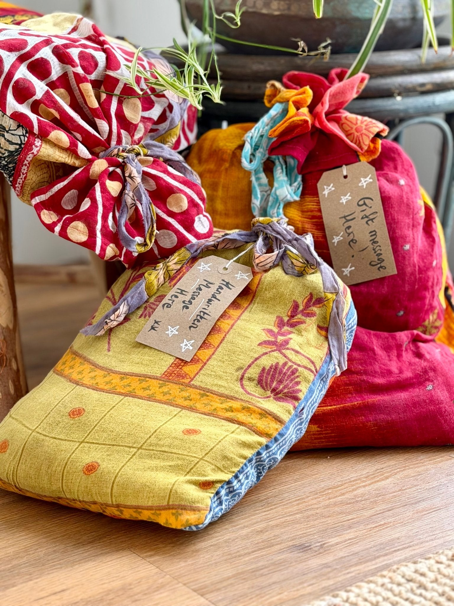 Upcycled Sari Fabric Gift Bag - Biggs & Hill