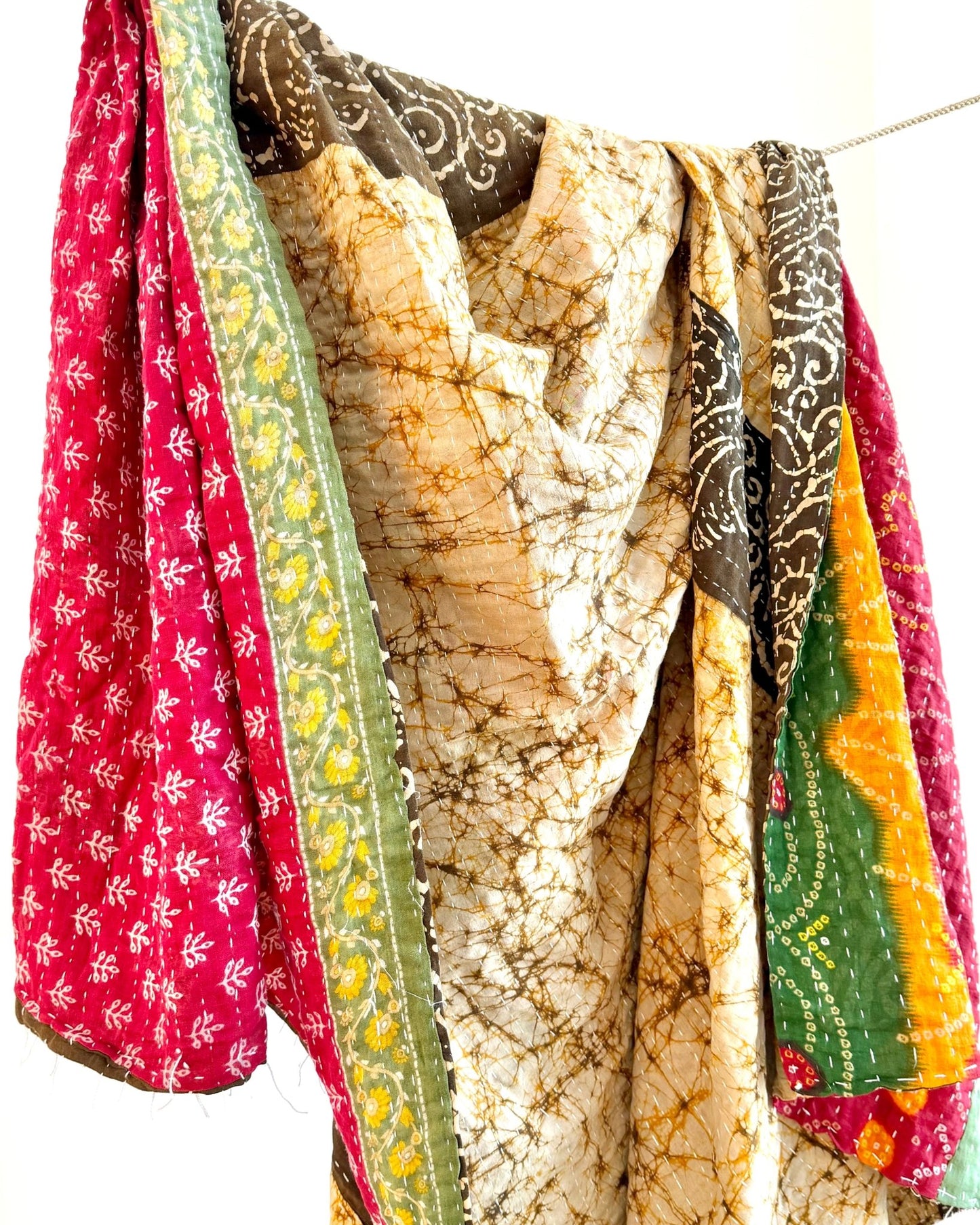 Sari Fabric Kantha Quilt 23 - Biggs & Hill