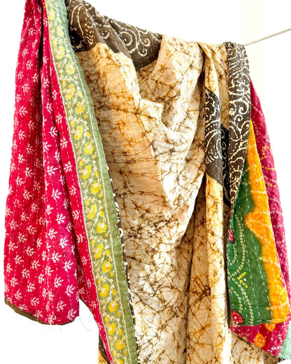 Sari Fabric Kantha Quilt 23 - Biggs & Hill