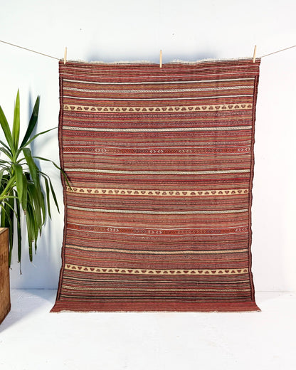 Red and Yellow Vintage Afghan Kilim Rug - Biggs & Hill