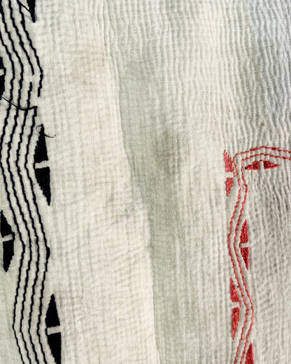 Project Kantha Quilt: Pink and White With Authentic Aged Texture