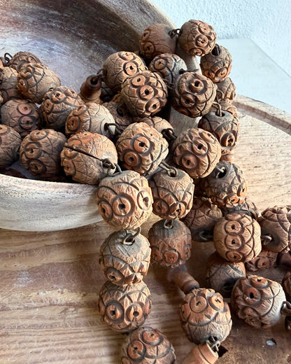 Vintage French Lourdes Rosary (Chapelet) – Wooden Pilgrimage Beads