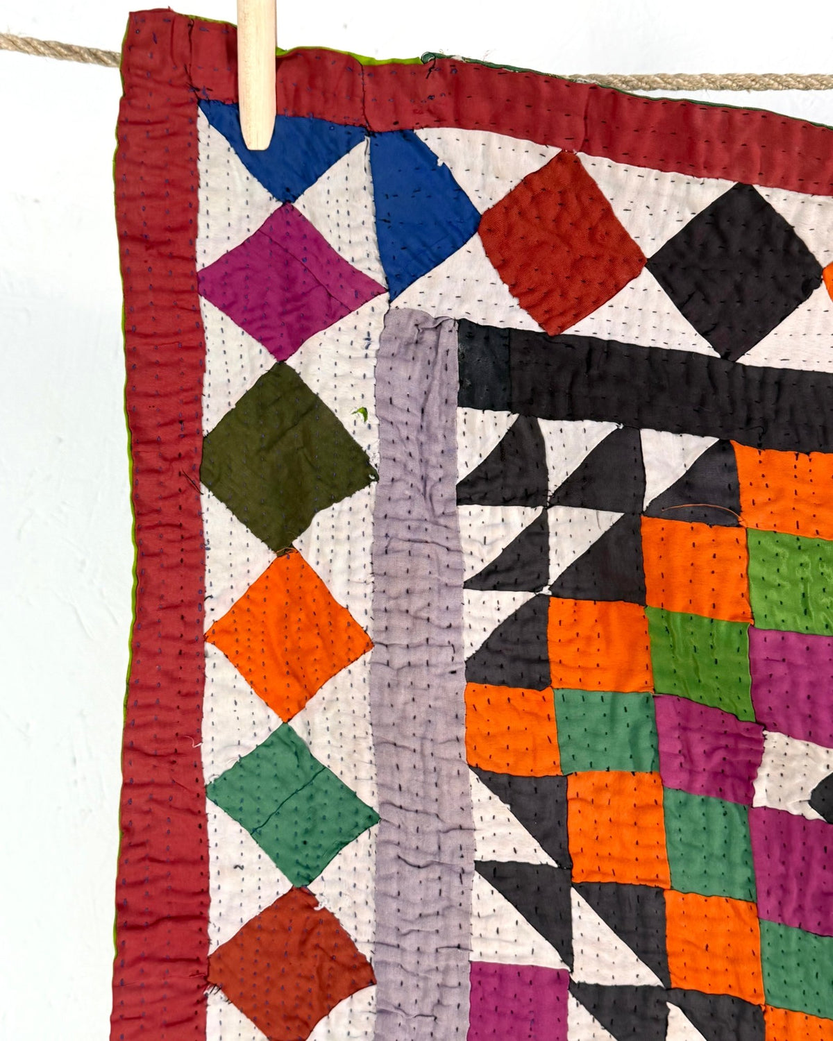 Small Ralli Quilt In Geometric Patchwork - Biggs & Hill